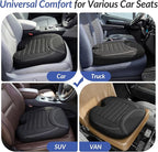 ZIKEE All-Season Car Seat Cushion for Comfortable & Safe Driving, Breathable Seat Cushion for Car with Ventilated Channel & Mesh Cover, Memory Foam for Sciatica, Tailbone & Back Pain Relief, Anti-Slip