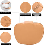 Car Headrest Pillow for Driving, Dual-Sided Leather Design Neck Pillow, Breathable Softness Neck Support, Universal Fit Head Rest Travel Pillow, Palomino Brown, 1 Pack