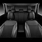 CAR PASS Premium Carbon Fiber Leather Car Seat Covers Full Set,Airbag Compatible,5mm Composite Sponge Inside,Sporty Universal Fit for SUV,Van,Sedan,Truck (Full Set,Black)
