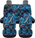 KEIAHUAN Blue Camo Hunting Car Seat Covers Universal Front Saddle Blanket Rear Split Bench Protection Cover Auto Accessories Easy to Install for Cars,Trucks,Sedans,SUVs