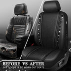CAR PASS Memory Foam 3D Mesh Bling Diamond Car Seat Cover Full Set Breathable Soft Sponge Universal Shining Glitter Sparkly Crystal Armrest Fit Automotive Truck SUV Cute Women Girl, Black Rhinestone