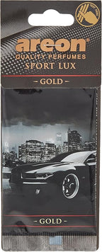 AREON Sport LUX Quality Perfume/Cologne Cardboard Car & Home Air Freshener, Gold (Pack of 12)