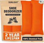 Sunlight® Shoe Deodorizer, Activated Charcoal Odor Absorber Bags, Chemical Free Odor Eaters for Shoes, Shoe Smell Remover Inserts, (50g, 2 Bags)