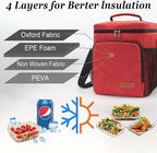 TuErcao Insulated Cooler Bag 6/24 Can Collapsible Leakproof Soft Sided Cooler for Car, Portable Foldable Small Ice Chest for Beach Camping Picnic Travel, 5/15qt Lunch Box for Men Work