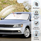 Windshield Sun Shade Custom Fit for 2013-2018 Volkswagen VW Golf MK7 Accessories Foldable Sunshade Sun Blocker Protect Car from Sun Rays & Heat Damage Keep Car Cooler