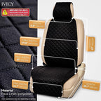 IVICY Faux Linen Front Car Seat Cover – Durable, Non-Slip Seat Protector for Cars – 1 Unit, Black