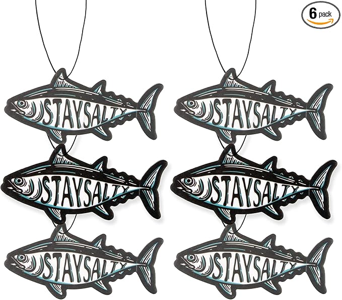 Stay Salty Fish Car Air Freshener 6 Pack Scented with Essential Oils (6 Pack)