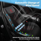 Cooling Car Seat Cushion Front Seat,12V&24V Cooling Seat Cover for Cars with 10 Fans,Rapid Cooling with Automatic Start and Pause Seat Cushion (Black)