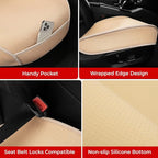 2pcs All-Season Car Seat Wraps Khaki - Breathable Car Seat Covers with Anti Slip Bottom - Durable Auto Seat Cushions Universal Fit for Vehicles Cars SUV Trucks Front Seats