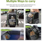 Lekebobor Large Cat Backpack Carrier Expandable Pet Carrier Backpack for Small Dogs Medium Cats Fit Up to 18 Lbs,Dogs Foldable Puppy Backpack Carrier for Travel, Hiking,Grey with Green Edge, XL
