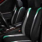 FH Group Car Seat Covers Premium Modernistic Flat Cloth Car Seat Covers Front Seats Only Mint Black, Airbag Compatible Universal Fit Interior Accessories Cars Trucks SUV Car Accessories Protector