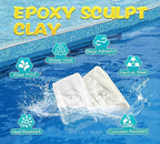 Pool Putty 12oz - 2 Part Epoxy Putty for Leaks Underwater or Above, Fast Repair Crack, Leak - Pool Sealant Filler for Fixing Tile, Concrete, Cement, Wood, Plastic Etc, Be Sanded, Drilled ＆ Painted