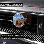Personalized Customized Photo Car Air Freshener，Double Sided Customized Car Fresheners，Custom Air Fresheners With Picture for Boyfriend、Dad、Mom、Music Lovers.(6pcs beach)
