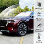 Windshield Sun Shade Custom Fit for 2024 2025 2026 Mazda CX90 CX-90 Accessories Foldable Sunshade Sun Blocker Protect Car from Sun Rays & Heat Damage Keep Car Cooler