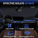MORNYRAY Car Windshield Sun Shade，Reflector Sunshade Offers Ultimate Protection for Car Interior，Cool Reflective Sun Blocker，Foldable Car Interior Accessories (Black, Medium),(64x32 inches)