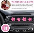 6PCS Car Air Vent Clip, Daisy Flower Auto Scents Air Freshener Clip with 6 Fragrance Piece, Decorative Auto Air Conditioning Clip for Women Girl, Universal Car Accessories (Pink)