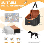 Dog Car Seat for Small Dog with Washable Mat, Memory Foam Booster Seat for Dogs Under 30lb, Elevated Pet Seat with Pockets, Anti-Slip Bed for Car, Perfect for Front & Back Seats with Safety Leash
