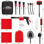 16Pcs Car Wash Cleaning Kit with Foam Gun Sprayer Detailing Brushes Windshield Cleaning Tool Rim and Tire Brush Towels Complete Interior Exterior Detailing Set for Car