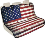 Back Seat Cover for Car Trucks Van SUV, Waterproof Rear Bench Towel Seat Covers for Dogs and Kids, Non-Slip Automotive Backseat Protector, Machine Washable (Bench Flag)