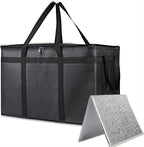 Bodaon Insulated Food Delivery Bag With Hard Bottom, XXXL Pizza Cooler Bags, Rideshare Delivery Bag, Grocery Shopping and Catering Thermal Cold/Hot Styrofoam Carrier for Travel/Car