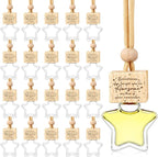 36 Pcs Star Shaped Car Fragrance Diffuser Bottle Bulk - Appreciation Gifts Set Hanging Glass Diffusers with Inspirational Message for Coworker Teacher Staff Thank You Gift (Sometimes)