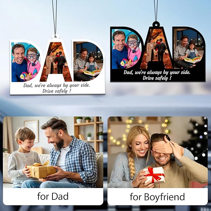 5-500pcs Custom Air Fresheners with Picture, Double Sided Car Air Freshener with 20 Scents, Personalized Gifts for Valentine's Day Birthday Anniversary (DAD)