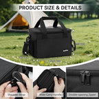 6 Cups Drink Carrier for Delivery, Reusable Cup Holder with Handle, Insulated Collapsible Drink Carrier, Adjustable Dividers, Shoulder Strap, Portable Cooler Tote Bag for Delivery, Travel, Car (Black)