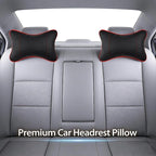 2 Pack Car Neck Pillow Soft Breathable Headrest Pillows for Driving Support, Universal Fit for Most Car Seats Decor Accessories（Black Red）