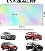 Windshield Sun Shade Foldable Car Front Window Covers for Car Accessories Sun Heat UV Rays Visor Protector Protection for Universal Cars SUV Truck (Rainbow)