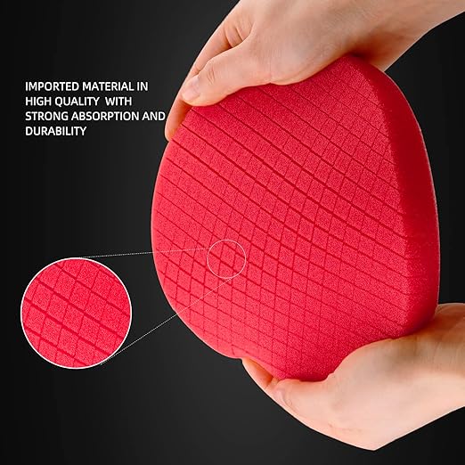 Red T10 Ultra-Fine Finishing Foam Polishing Pads, SPTA 1Pcs 5.5 Inch Face for 5 Inch 125mm Backing Plate Compound Buffing Sponge Pads for Car Buffer Polisher Compounding, Polishing and Waxing-FPTSS5R