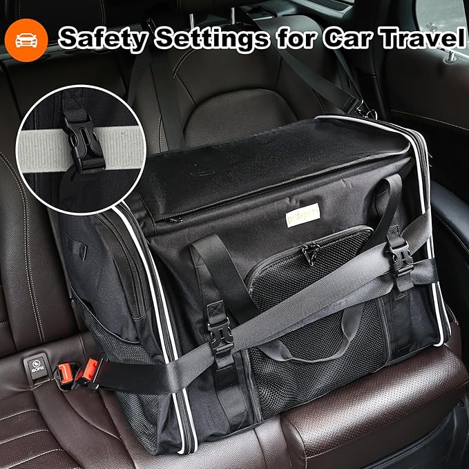 24 x 17 x17 Extra Large cat Carrier up to 30 lbs,for pet car Travel and Long Road Trip,with Curtains and Leakproof Portable Litter Box