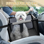 PetsHome Dog Car Seat Foldable Dog Car Booster Seat Waterproof Breathable Oxford Travel Bag for Small to Medium Dogs, Puppies, and Pets-Pure Grey-Upgrade