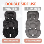 Infant Carseat Insert, 2-in-1 Reversible Baby Car Seat Cushion for Newborn Toddler Head & Body Support Car Seat Pad for Carseats, Strollers, Swings, Bouncers(Black)