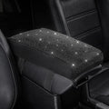SEG Direct Diamond Auto Center Console Cover, Bling Car Armrest Cover, Memory Foam Armrest Cushion Pad with Crystal Rhinestones, Universal Seat Box Cover, Black Diamond