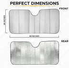 EcoNour Accordion Car Windshield Sun Shade (Gray) | Foldable Car Window Shades for UV Protection & Heat Block | Keeps Interior Cool | Sun Blocker for Front Window | 58 x 28 Inches
