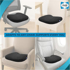 Sealy Memory Foam Car Seat Cushion – Gel Seat Cushions for Office Chairs, Tailbone Pain Relief Cushion, Cooling Pillow, Slim Fit Car Seat