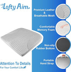 Car Seat Cushion, Comfortable Memory Foam Seat Pillow for Driving, Sciatica-Back Pain Relief, Cushion for Car-Truck, Office, Wheelchair - Gray
