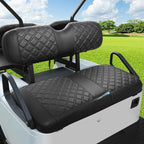 EZGO Seat Cover, Golf Cart Front Seat Cover Fit for EZGO TXT 1994-2013 and EZGO RXV OEM Ordinary Seat Cushion, Concave and Convex Design Appearance, Thick Vinyl Leather Comfortable/Breathable/Anti-Fad