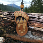 Personalized Car Air Freshener, Wood Diffuser and Fragrance Oil Set, Custom Message, Rearview Mirror Charm, Bigfoot Believe, Sasquatch, Auto Accessory for Men or Women (Cucumber Melon)