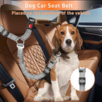 Retractable Dog Harness with Adjustable Seatbelt and Reflective Strap for Vehicle Safety, Heavy Duty & High Elastic Tension, Grey