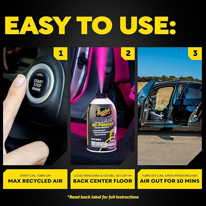 Meguiar’s Car Air Refresher Odor Fighting Mist,Ultimate, Long-Lasting Car Air Freshener Fights Strong and Unwanted Vehicle Smells while Refreshing Interiors with a Refreshing Scent, 2 oz Aerosol