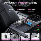 KMM Handheld Car Vacuum Cleaner, 10000PA Vacuum Cleaner & Air Duster, 120W High Power Vacuum Portable Cordless, Hand Held Vacuum Rechargeable with Multi-Nozzles & LED Light for Home, Car, Office