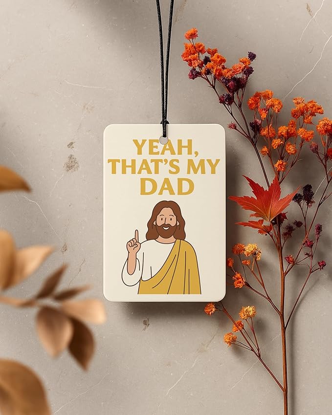 Funny Jesus Christian Car Air Freshener 4 Pcs Coconut Scented, Christian Faith Car Accessories Mirror Decor for Women, Religious Angel Hanging Air Freshener for Cars Closet Drawer Books