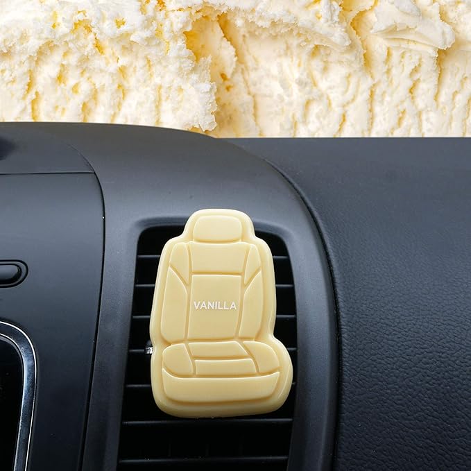 FH Group Air Freshener Vent Clips, Mini Car Seat Covers Design, (Vanilla Scent)-2PK