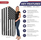 Autoamerics 1-Piece Windshield Sun Shade B&W American Flag USA Patriotic Design - Foldable Car Front Window Sunshade for Most Sedans SUV Truck - Blocks Max UV Rays and Keeps Your Vehicle Cool - Small