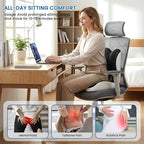 Seat Cushion, Memory Foam Car Seat Cushion with L-Shaped Ergonomic Design, Tailbone Pain & Sciatica Pain Relief Cushion for Office Chair, Car, Truck Drivers, Long Work Sessions and Wheelchair