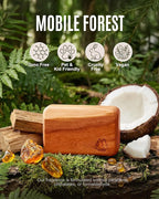 Natural Wooden Car Air Freshener for Visor Clip- Natural Teak/Coconut/Amber Scents, Long-Lasting Odor Eliminator with Metal Clip, 3 Refillable Wood Chips for Cars/Trucks/SUVs (pale yellowish beige)