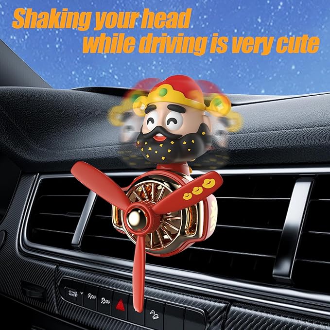 2Pcs Car Air Fresheners, Cute Bear Pilot Automotive Air Outlet Creative Car Perfume Diffuser, Automotive Accessories Air Vent Decoration with 8 Fragrant Tablets (Silver 2+Red 3)