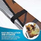BDK Golden Sunset Beach Front Windshield Sun Shade Accordion Folding Cute Car Window Shades for Truck & Car Sunshade Shield for Sun UV Rays - Visor Protector Keeps Your Vehicle Cool - 58 x 27 inches