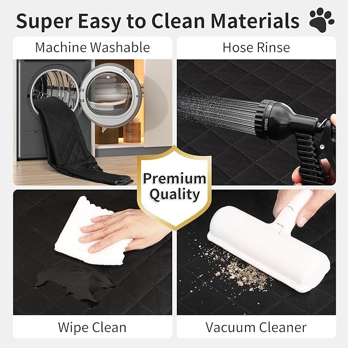 Back Seat Pet Cover for Dogs with Mesh Window - Tesla Model 3, SUV, Sedan, 600D Waterproof Heavy Durable Hammock, Scratch Proof Nonslip with Seatbelt, Dog Car Seat Cover for Back Seat